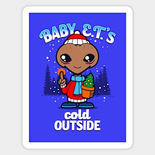 Cute Funny Retro Alien Cute Cartoon Cold Winter Meme Magnet